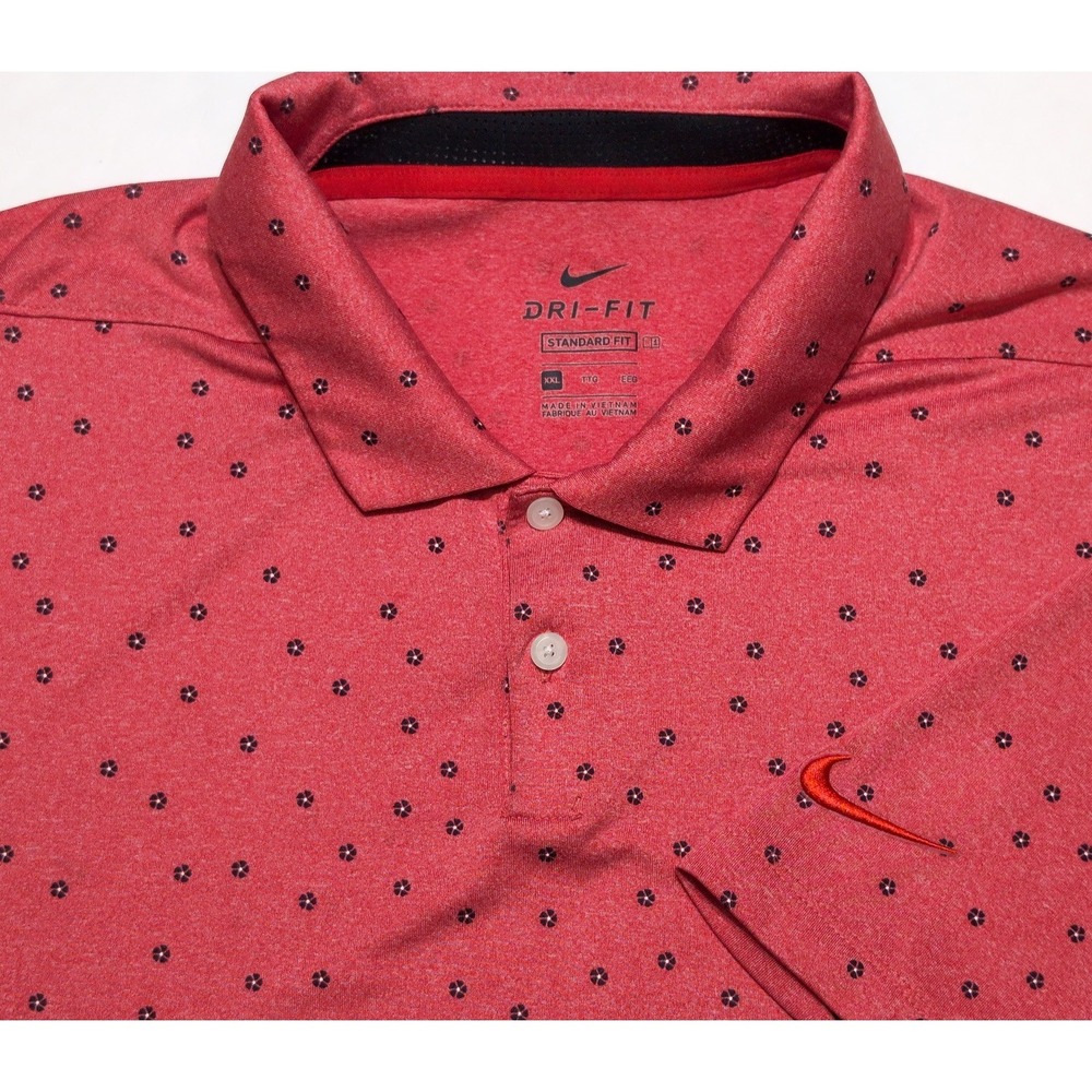 NIKE GOLF Short Sleeve Performance Shirt CI9784 Red Floral XXL 2XL